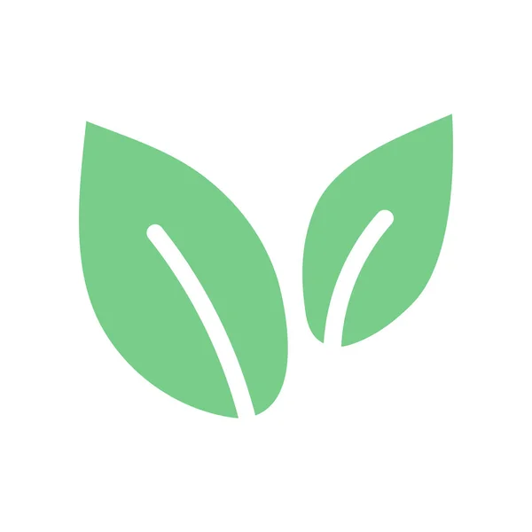 Ikona Zielonych Liści Płaska Zielona Konstrukcja — Wektor stockowy