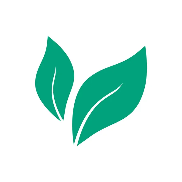 Icon Green Leaves Flat Green Design — 스톡 벡터