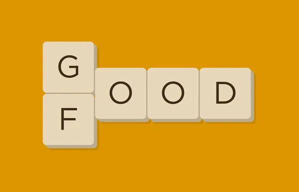 Goed Eten Woordspeling Scrabble Letters Afzonderlijke Vector Illustratie — Stockvector