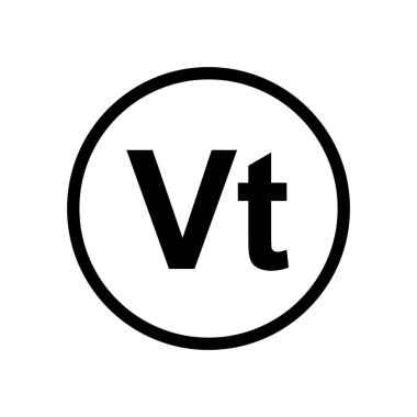 Vatu madeni para siyah beyaz. Geçerli para birimi sembolü.