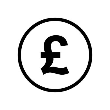 Siyah beyaz monokrom poundluk bir ikon. Geçerli para birimi sembolü.
