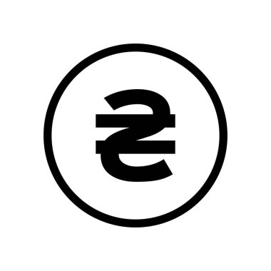 Hryvnia ikonu madeni para siyah beyaz ikon. Geçerli para birimi sembolü.