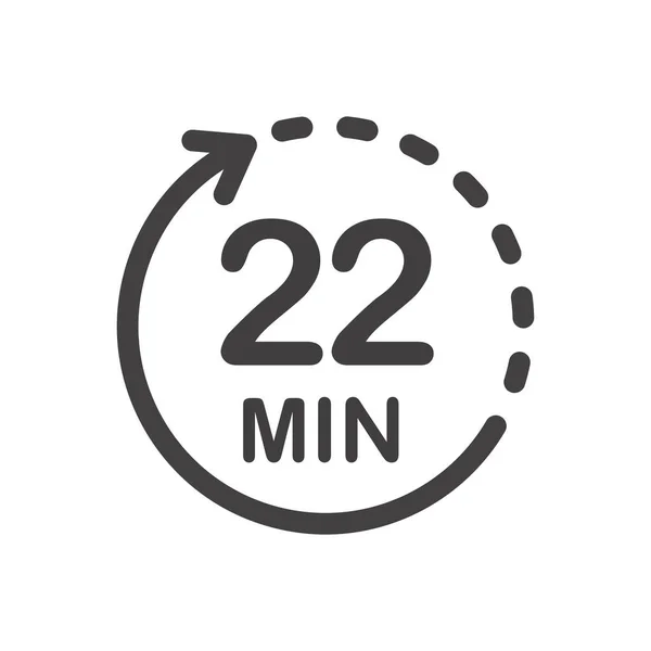 Icono Veintidós Minutos Símbolo Para Etiquetas Productos Diferentes Usos Como — Archivo Imágenes Vectoriales