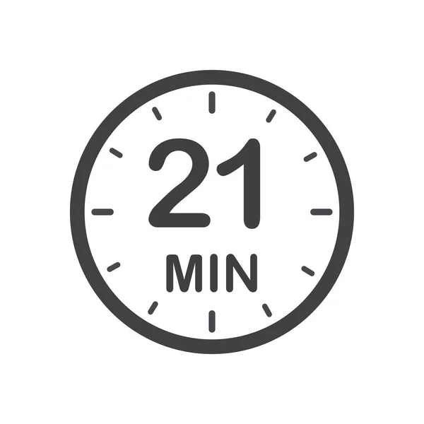21分のアイコン 製品ラベルのシンボル 調理時間 化粧品や化学薬品の塗布時間 待ち時間などのさまざまな用途 — ストックベクタ