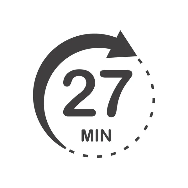 27分のアイコン 製品ラベルのシンボル 調理時間 化粧品や化学薬品の塗布時間 待ち時間などのさまざまな用途 — ストックベクタ