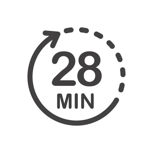 Achtundzwanzig Minuten Symbol Für Produktetiketten Verschiedene Verwendungszwecke Wie Garzeit Kosmetische — Stockvektor