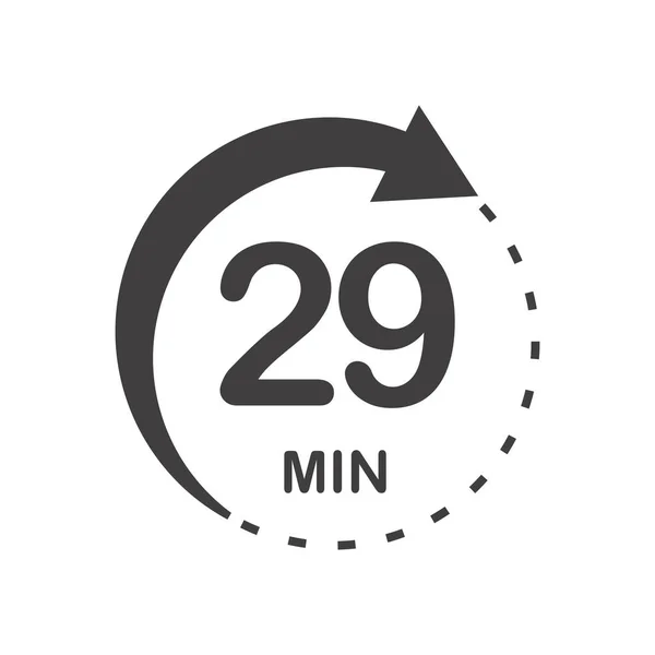 Neunundzwanzig Minuten Symbol Für Produktetiketten Verschiedene Verwendungszwecke Wie Garzeit Kosmetische — Stockvektor