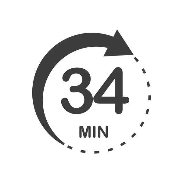 Vierunddreißig Minuten Symbol Für Produktetiketten Verschiedene Verwendungszwecke Wie Garzeit Kosmetische — Stockvektor