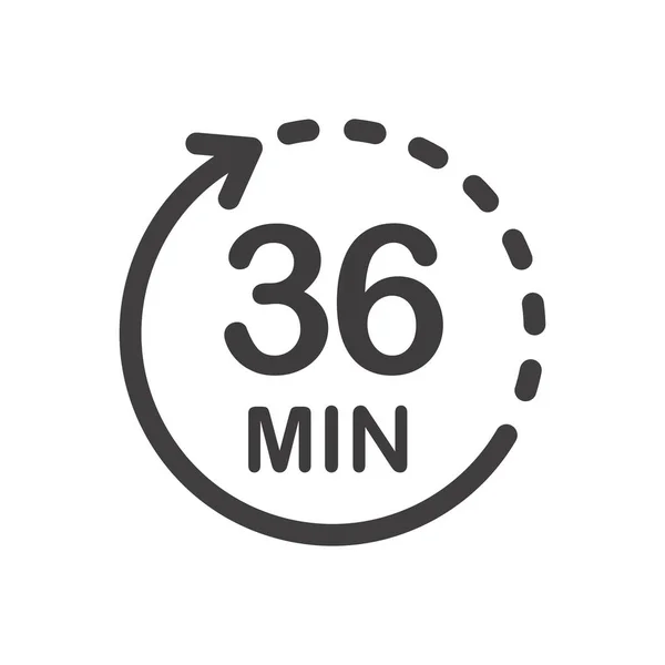 Sechsunddreißig Minuten Symbol Für Produktetiketten Verschiedene Verwendungszwecke Wie Garzeit Kosmetische — Stockvektor