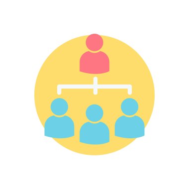 Şirket simgesinin organizasyonu ve yönetimi. Hiyerarşik yapı sembolü.