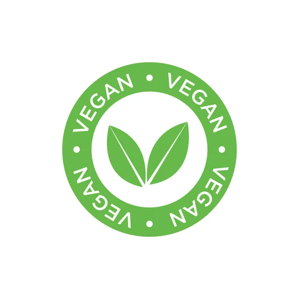 Icono Vector Vegano Redondea Símbolo Verde — Vector de stock