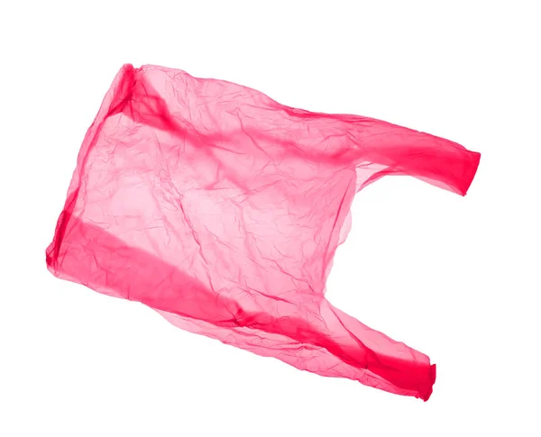 Rot-rosa Plastiktüte auf weißem Hintergrund. isoliert — Stockfoto