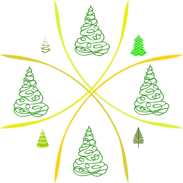 Arbre Noël Espace Copie — Image vectorielle