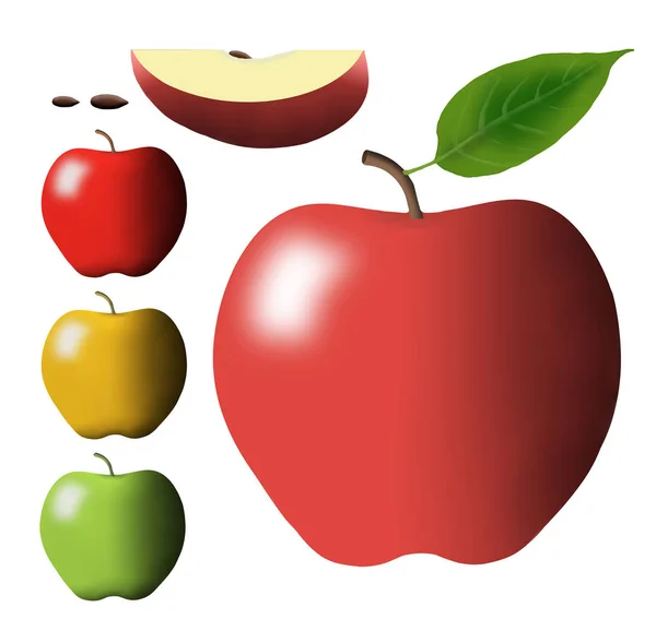 Jabłka są przedmiotem tej ilustracji 3D, która zawiera br — Zdjęcie stockowe
