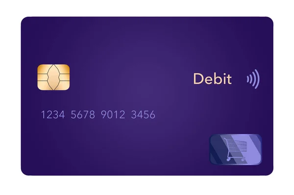 Contemporary Purple Credit Card Seen Isolated White Background — Stock Photo, Image