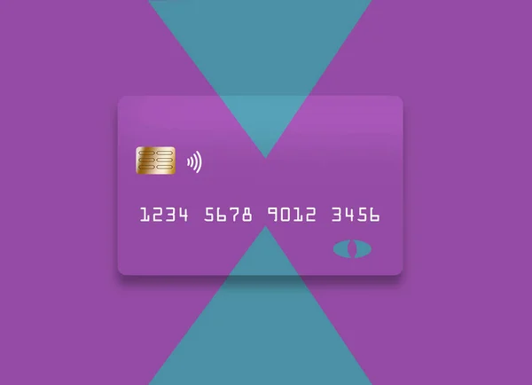Kolorowa Karta Kredytowa Lub Debetowa Która Jest Typowa Jest Widoczna — Zdjęcie stockowe