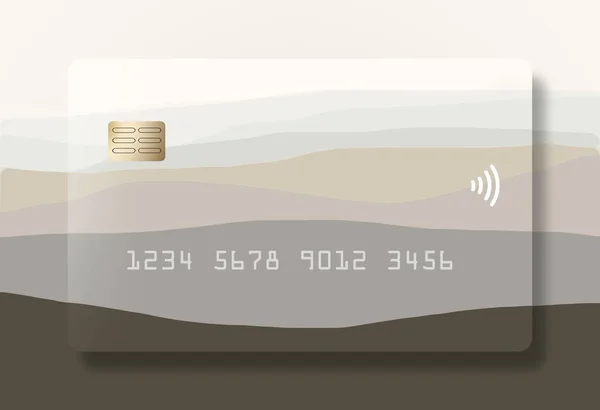 Credit Card Debit Card Generic Has Fading Hills Design Seen — ストック写真