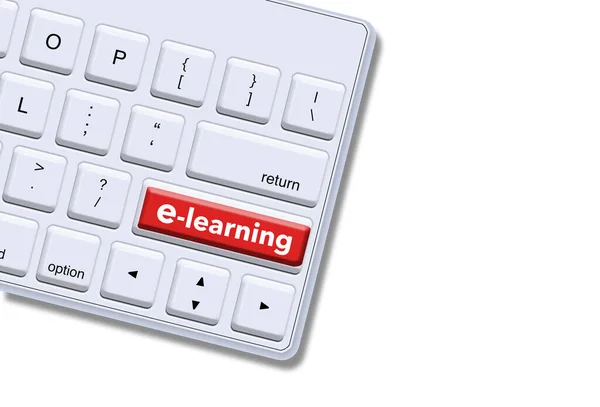 Learning Shown Computer Key Keyboard Image Isolated White Background Learning — Stock Photo, Image