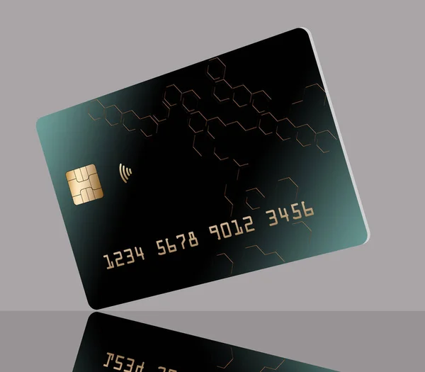 Aqui Está Cartão Crédito Verde Com Design Gráfico Favo Mel — Fotografia de Stock