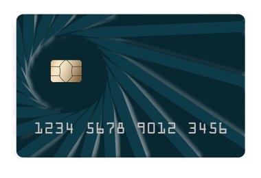 Tasarımda EMV güvenlik çipini gösteren genel bir taklit kredi kartı var.. 