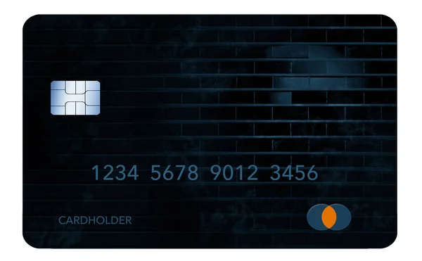 Кирпич Раствор Образуют Фон Черной Стены Этой Современной Кредитной Карты — стоковое фото
