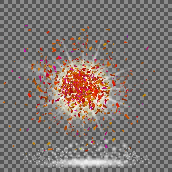 Nuage Explosion Morceaux Rouges Sur Fond Damier Des Particules Aiguës — Photo