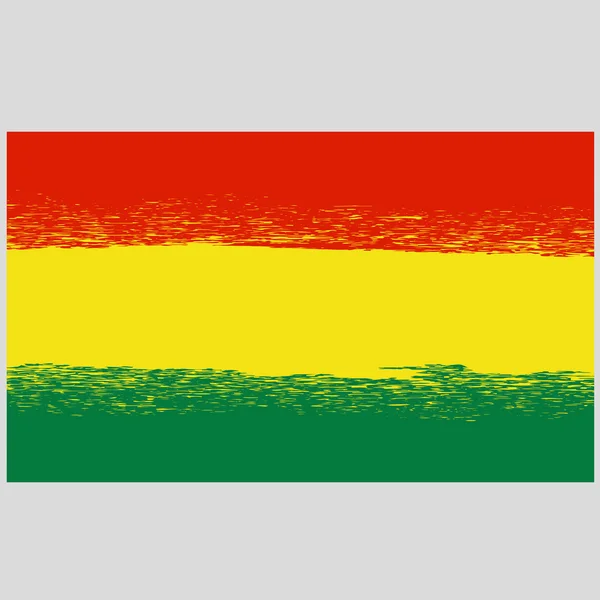 分離されたボリビアの国民のグランジ旗 — ストックベクタ