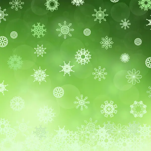 Modèle vert de flocon de neige d'hiver — Image vectorielle