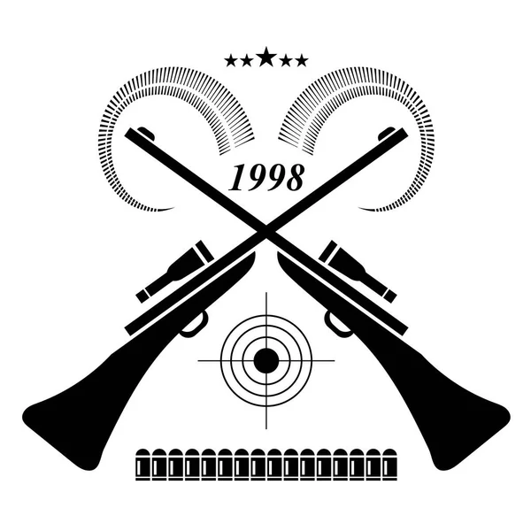 Etiqueta de caça vintage, logotipo do emblema. Clube dos Caçadores — Vetor de Stock
