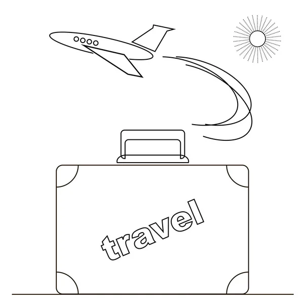 Travel Vacation Linear Icon Isolated White Background — Stock Vector