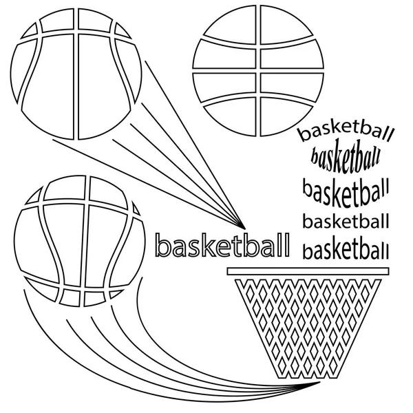Set de Iconos de Baloncesto Deportivo — Archivo Imágenes Vectoriales