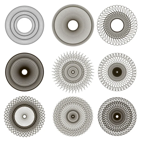 Serie di ornamenti geometrici circolari . — Vettoriale Stock