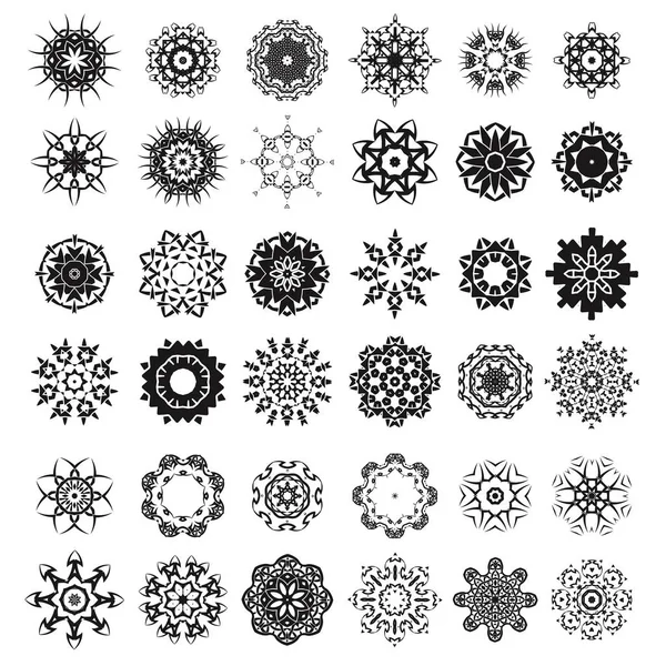 Set of Different Rosettes — Stock Vector