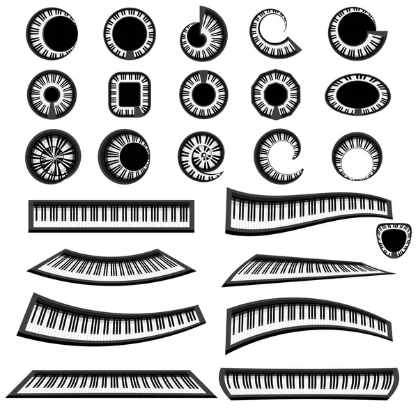 Musical Piano Keyboards Isolated — Stock Vector