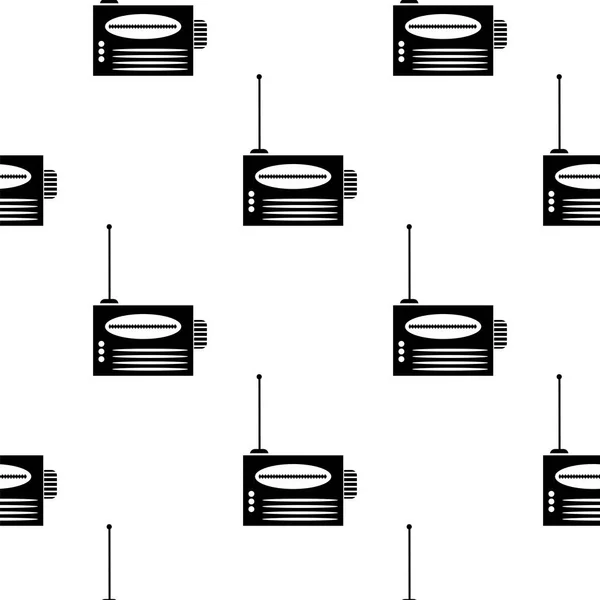 Retro viejo icono de la radio sin costura del patrón — Vector de stock