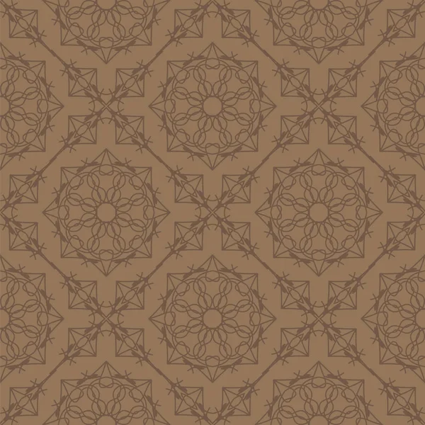 Brown ornemental sans couture Line Pattern — Image vectorielle