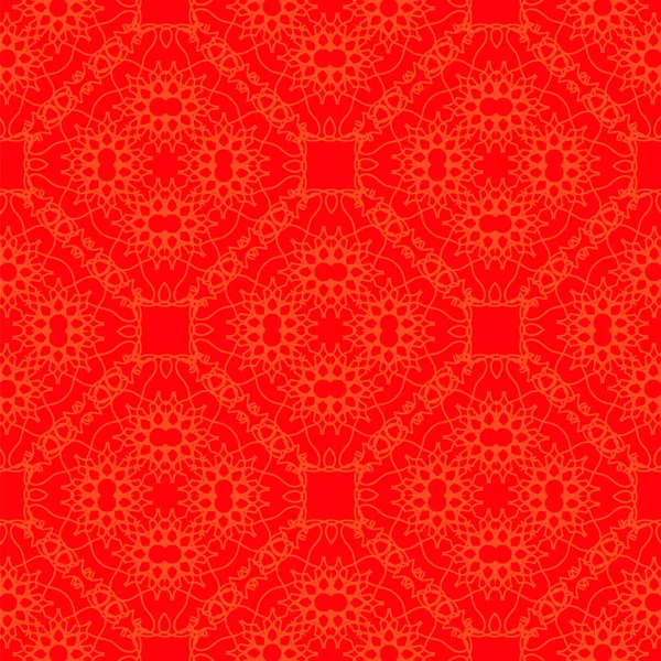 Patrón de línea sin costura ornamental rojo — Vector de stock