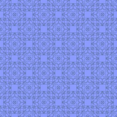 Mavi süs kesintisiz çizgi deseni
