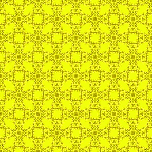 Padrão de linha sem costura ornamental amarelo — Vetor de Stock