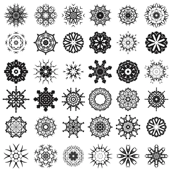 Set of Different Tribal Rosettes Tattoo Design — Stock Vector