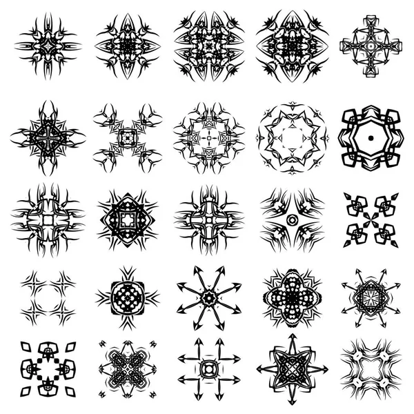 Set verschiedener Stammesrosetten-Tätowierungen — Stockvektor