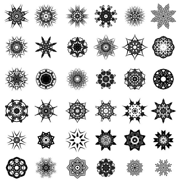 Set of Different Tribal Rosettes Tattoo Design — Stock Vector