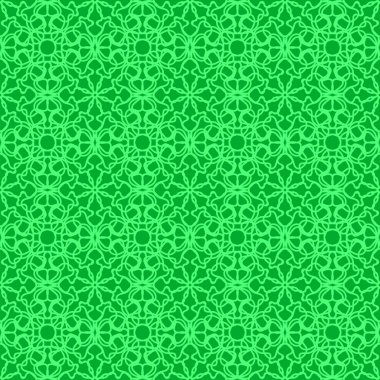 Yeşil süs kesintisiz çizgi deseni