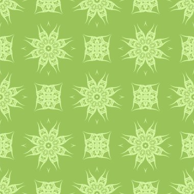 Yeşil süs kesintisiz çizgi deseni