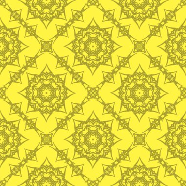 Sarı süs kesintisiz çizgi deseni