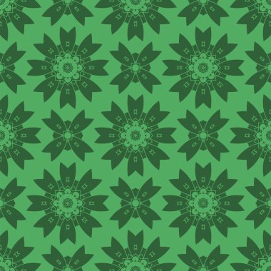 Yeşil süs kesintisiz çizgi deseni