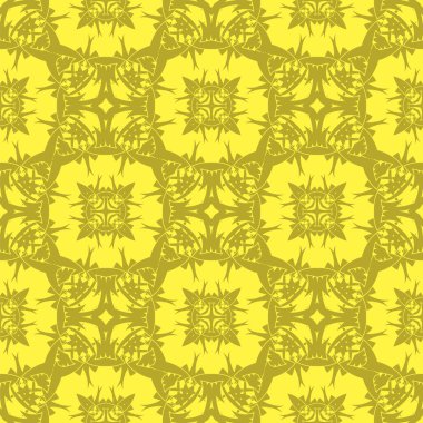 Sarı süs kesintisiz çizgi deseni