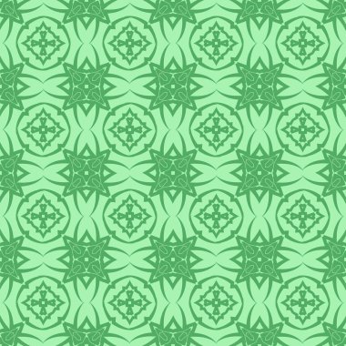 Yeşil süs kesintisiz çizgi deseni