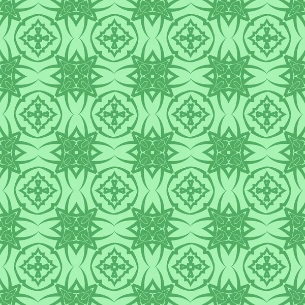 Patrón de línea sin costura ornamental verde — Vector de stock