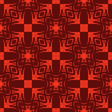 Kırmızı süs kesintisiz çizgi deseni